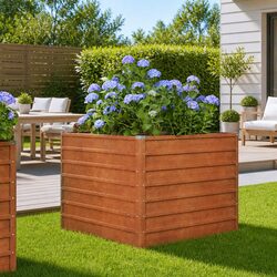 Compact Corten Steel Garden Planter with Unique Finish