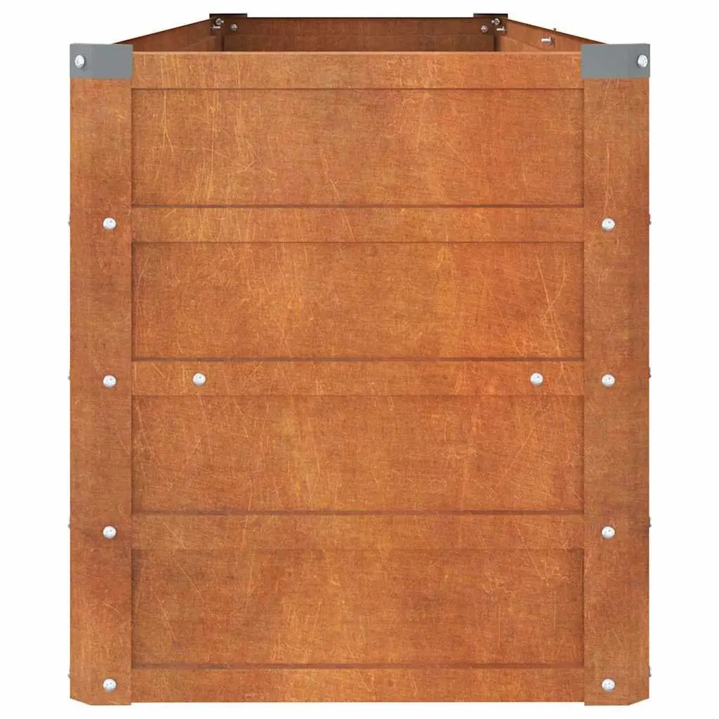 Garden Raised Bed Corten Steel Brown 160x40x45cm Weathering Planter Outdoor