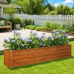 Corten Steel Raised Bed Planter – Compact & Functional