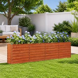 Garden Raised Bed Planter Corten Steel Brown Outdoor Vegetable Flower Herb Pot