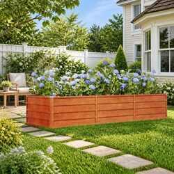 Compact Corten Steel Raised Garden Bed for Outdoor Use