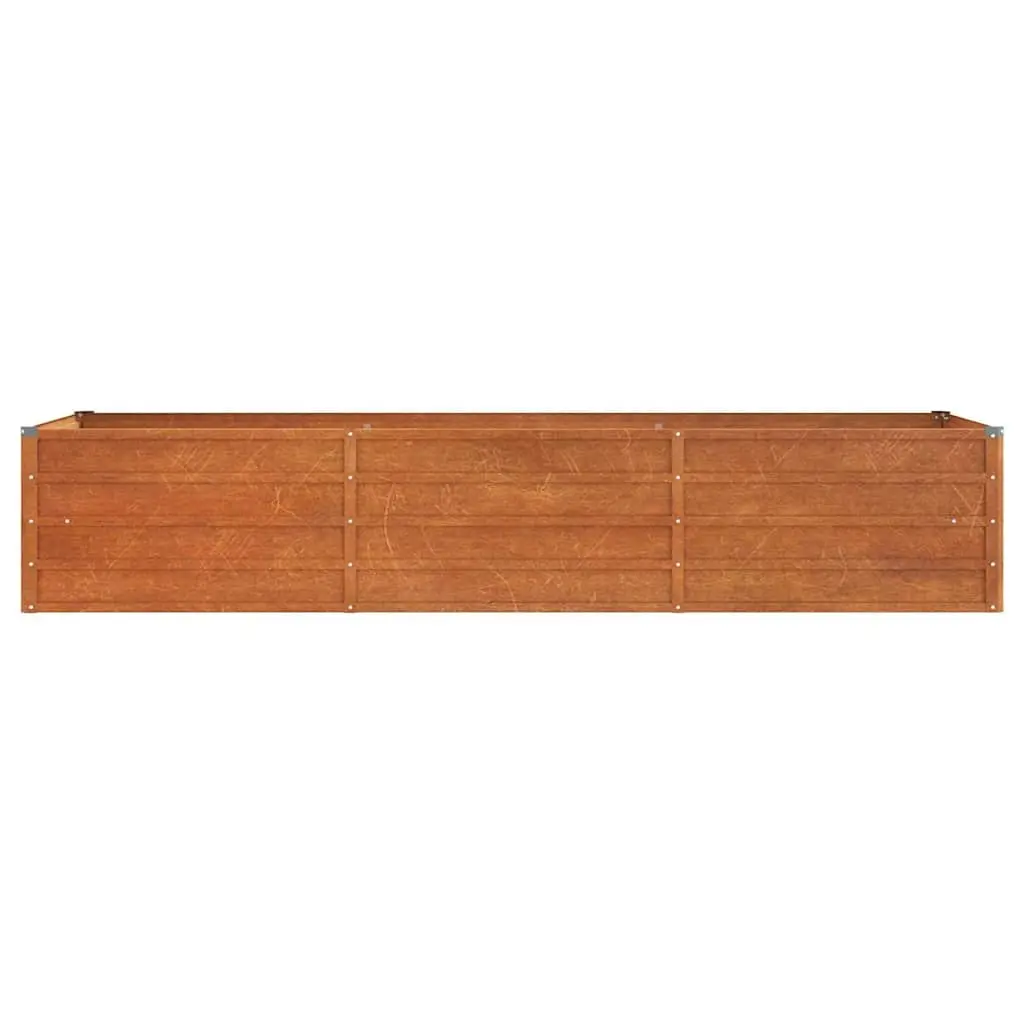 Raised Garden Bed Brown Corten Steel 240x80x45cm Weather Resistant Planter Box