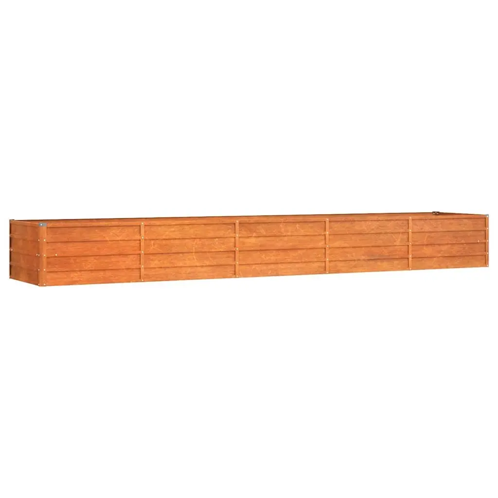 Garden Raised Bed Planter Brown 400x80x45cm Corten Steel Weathering Outdoor