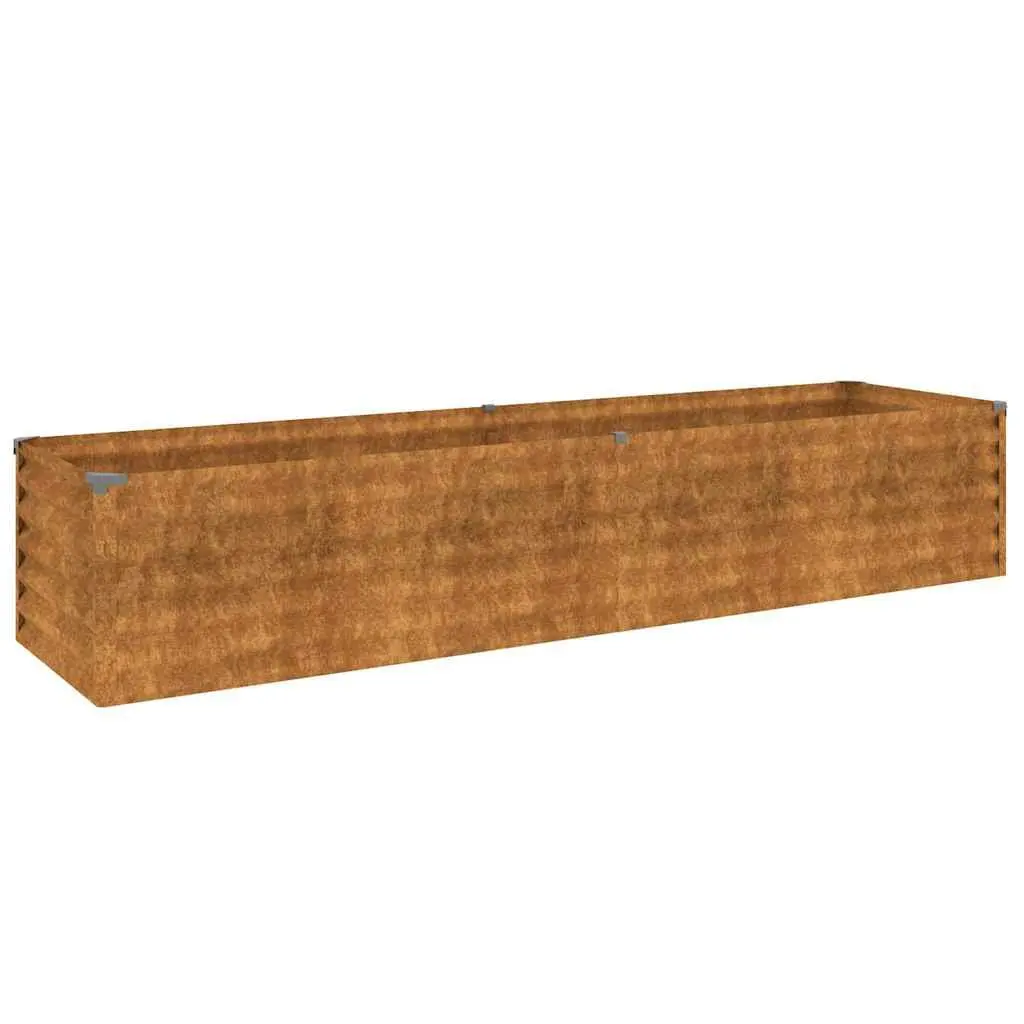 Garden Raised Bed Planter Brown 194x50x36 cm Corten Steel Durable Outdoor Vegetable Flowers