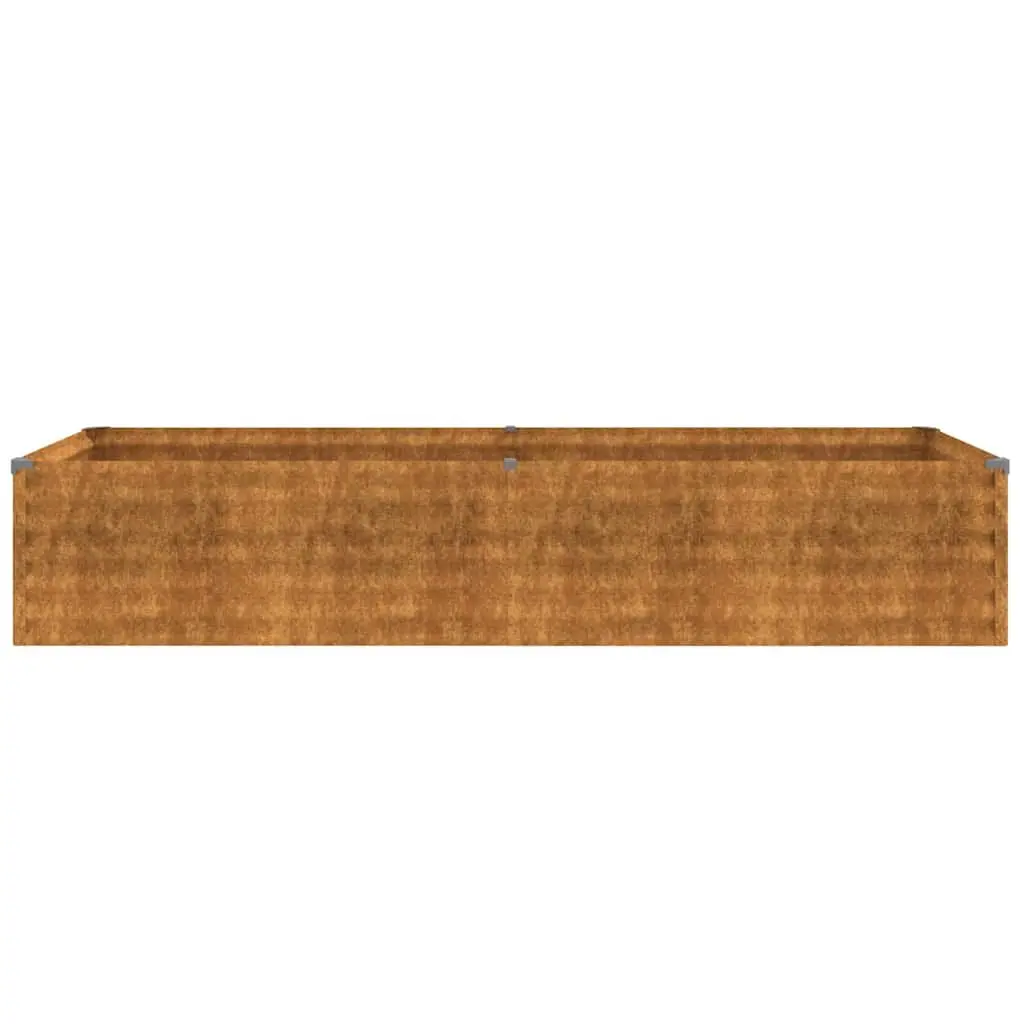 Garden Raised Bed Planter Brown 194x50x36 cm Corten Steel Durable Outdoor Vegetable Flowers