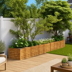Garden Raised Bed 386x50x36 cm Corten Steel Planter Box Outdoor Vegetables