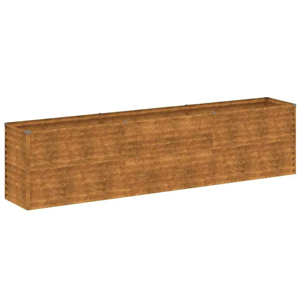 Garden Raised Bed Planter 291x50x69 cm Corten Steel Outdoor Vegetable Flower Box