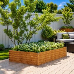 Corten Steel Raised Bed Planter for Vegetables & Flowers