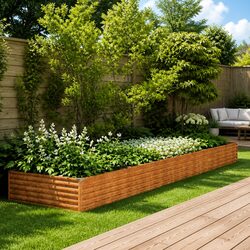 Compact Corten Steel Raised Bed for Efficient Gardening