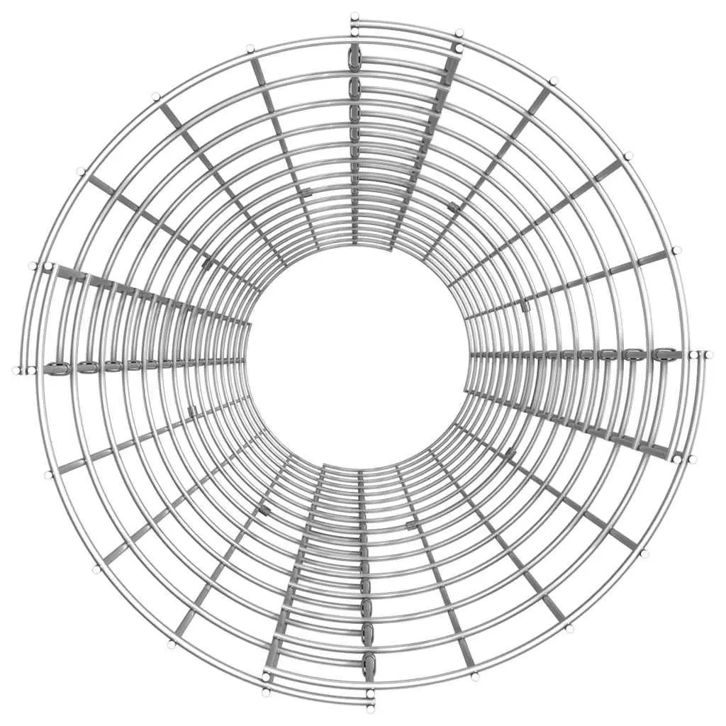 Circular Gabion Pole Silver Ø30x150 cm Galvanised Steel Garden Fence Border Post