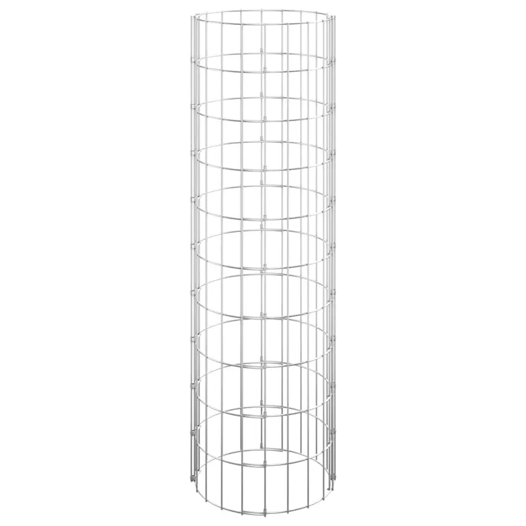 Circular Gabion Raised Beds Silver 30 cm Durable Galvanised Steel Garden Planter Set of 3