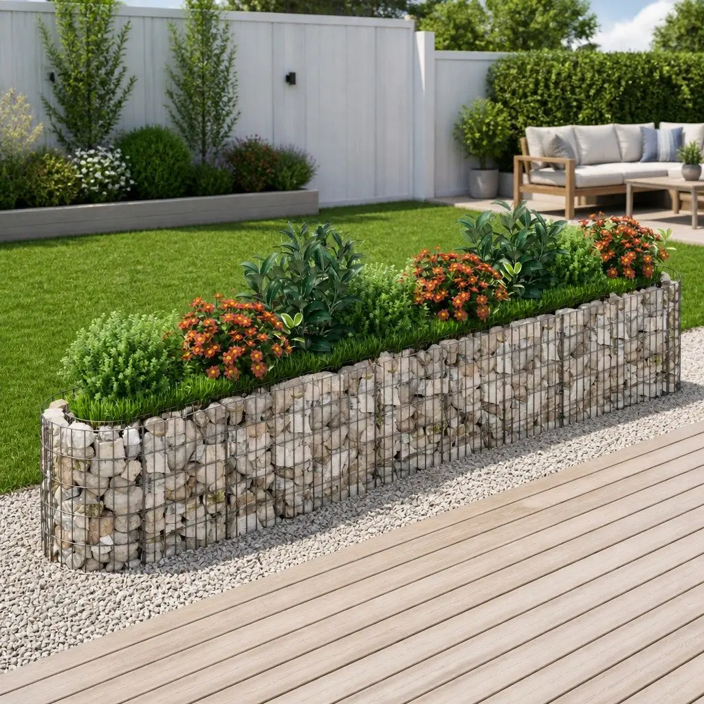 Raised Bed Planter Silver 330x50x50cm Galvanised Iron Weather-resistant Garden Border Flower Box