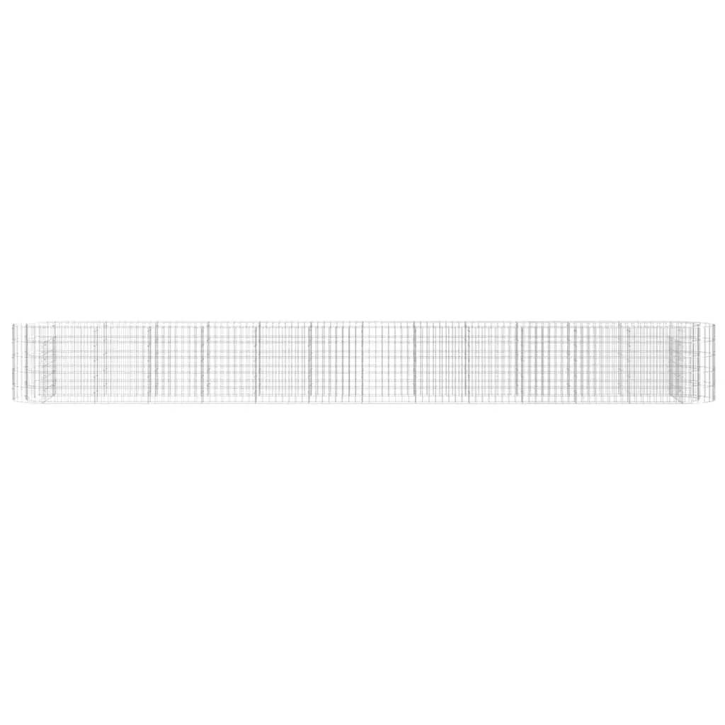 Galvanised Iron Gabion Raised Bed Silver 470x50x50 cm Durable Weather-Resistant Garden Planter
