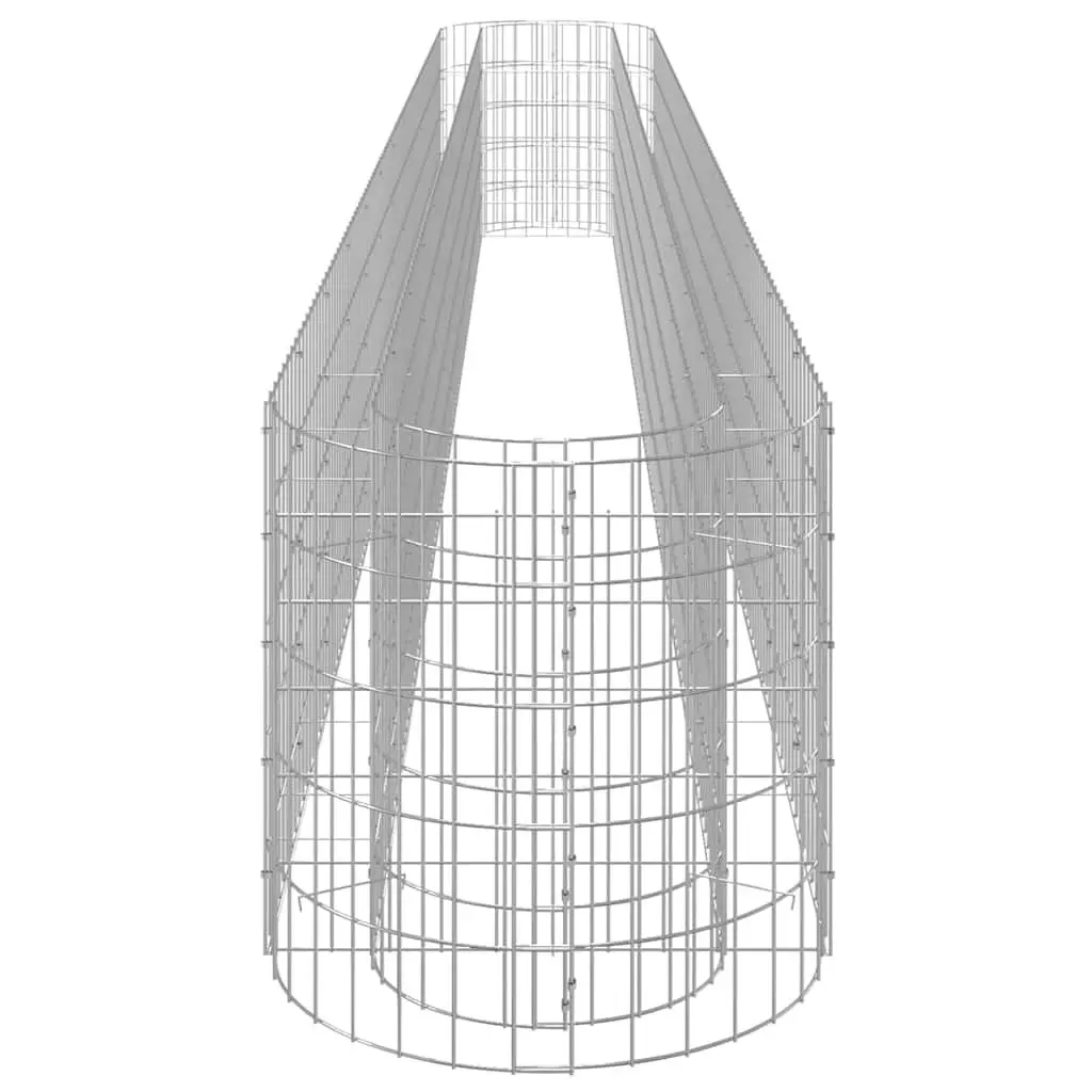 Galvanised Iron Gabion Raised Bed Silver 470x50x50 cm Durable Weather-Resistant Garden Planter