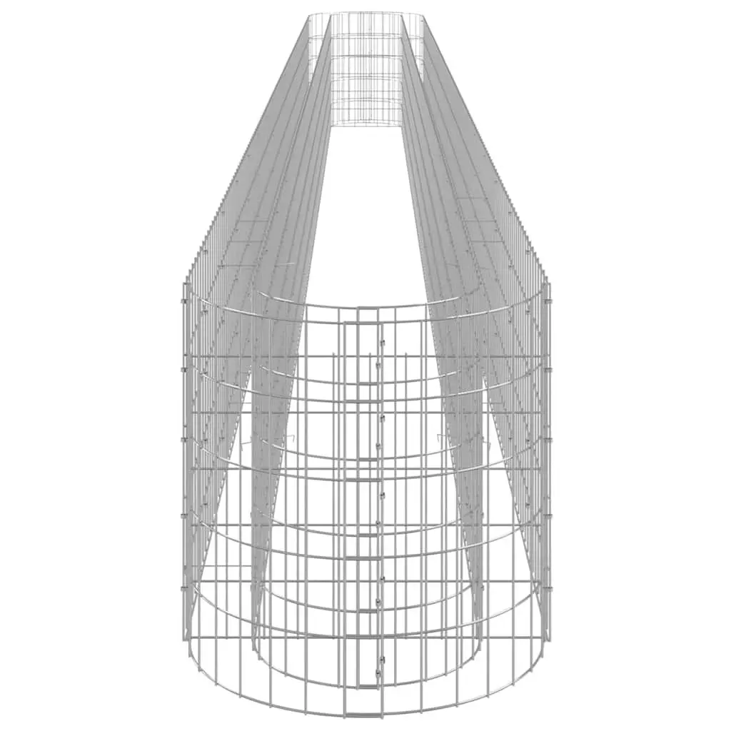 Gabion Raised Bed Silver 610x50x50 cm Weather-resistant Galvanised Iron Garden Planter