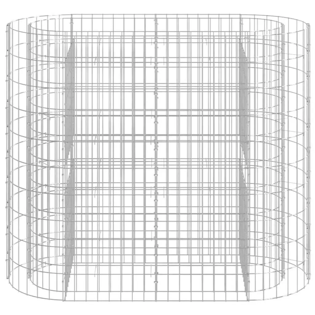Gabion Raised Bed Planter Silver Galvanised Iron 120 x 50 x 100 cm Sturdy Weather-resistant Garden Border Flower Box