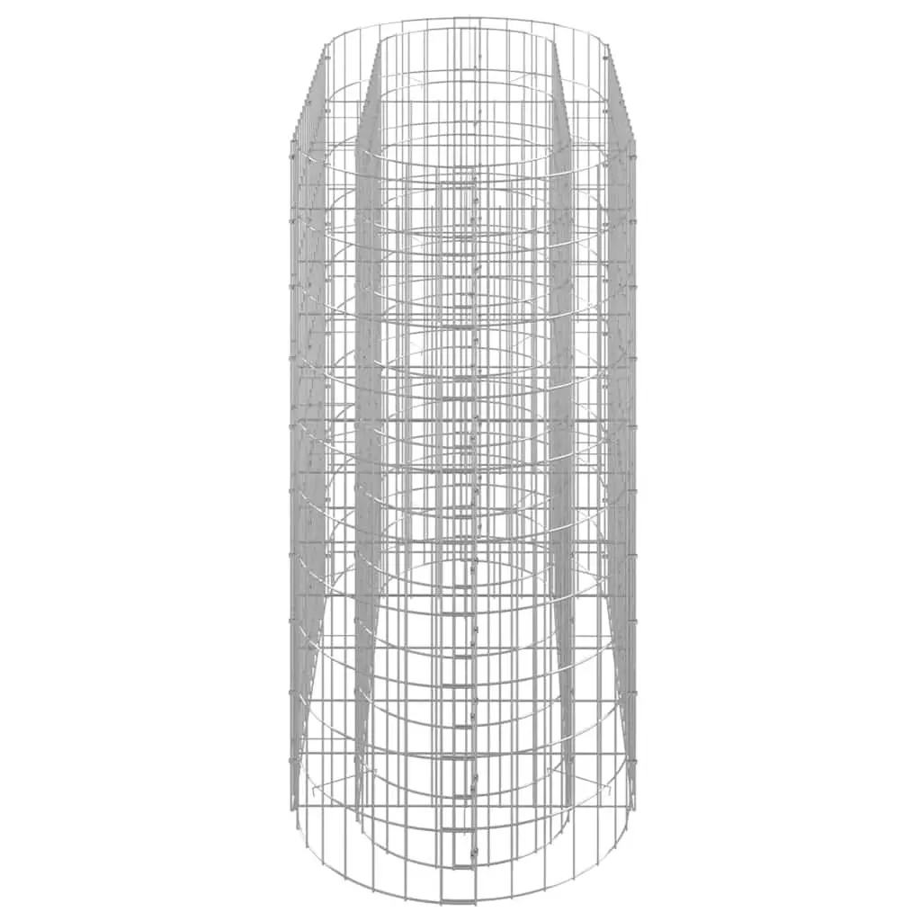 Gabion Raised Bed Planter Silver Galvanised Iron 120 x 50 x 100 cm Sturdy Weather-resistant Garden Border Flower Box