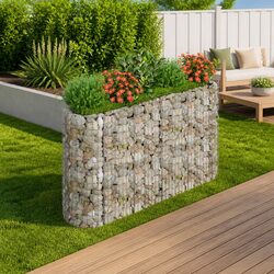 Galvanised Iron Gabion Raised Bed Garden Planter Flower Border 190x50x100cm