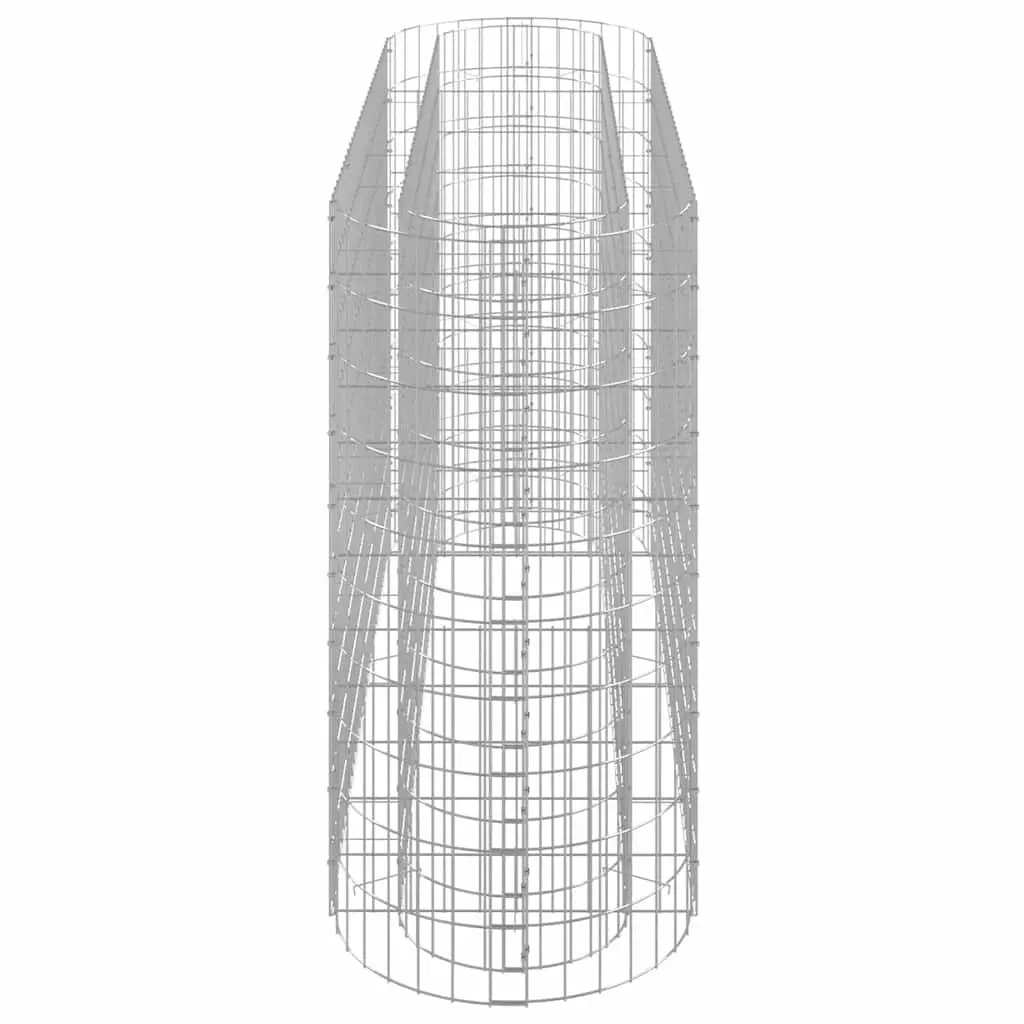 Gabion Raised Bed Silver 190x50x100cm Rustproof Weather-resistant Galvanised Iron Garden Planter