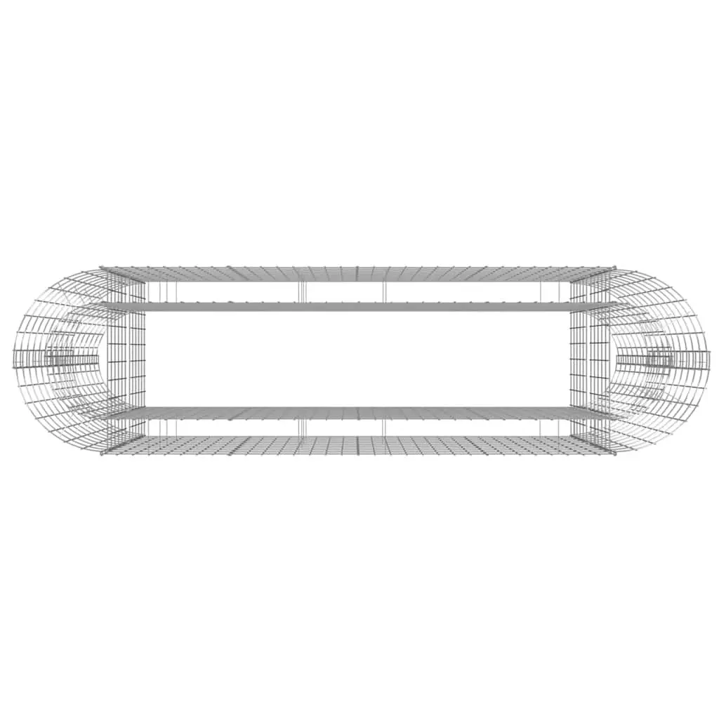 Gabion Raised Bed Silver 190x50x100cm Rustproof Weather-resistant Galvanised Iron Garden Planter