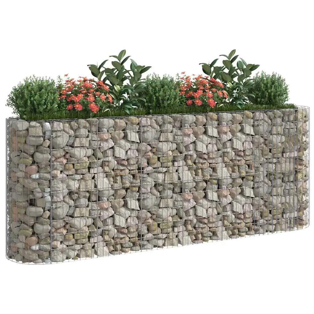 Gabion Raised Bed Silver Galvanised Iron Garden Planter Flower Border