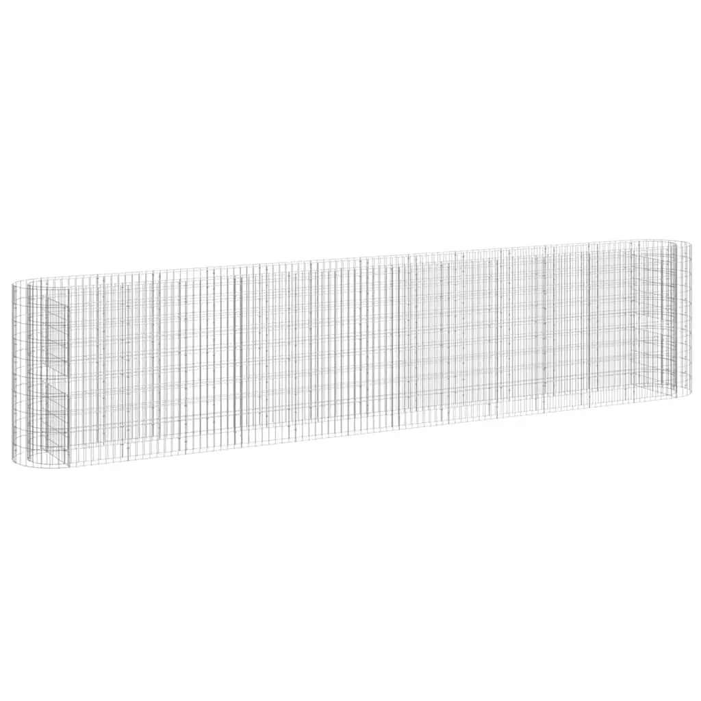 Galvanised Iron Gabion Raised Garden Bed Planter Border 470x50x100cm Silver
