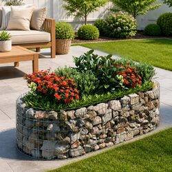 Compact Gabion Raised Bed: Galvanised Iron Design