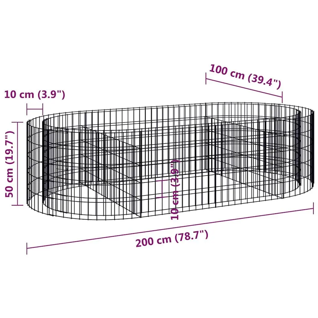 Gabion Raised Garden Bed Silver 200x100x50cm Galvanised Iron Planter Box