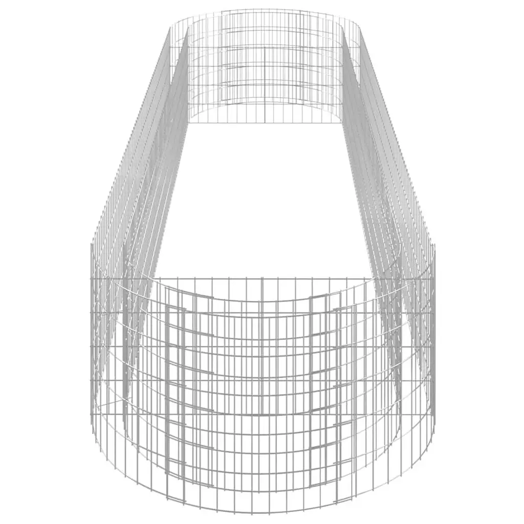 Gabion Raised Bed Silver 400x100x50cm Sturdy Galvanised Iron Weather Resistant Garden Planter