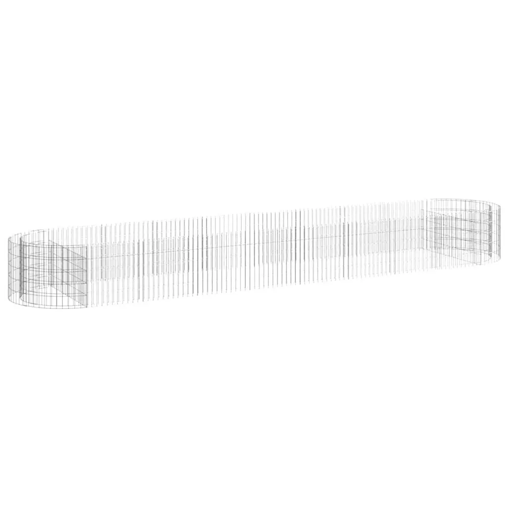Gabion Raised Bed Silver Galvanised Iron Garden Planter Weather Resistant 500 x 100 x 50 cm