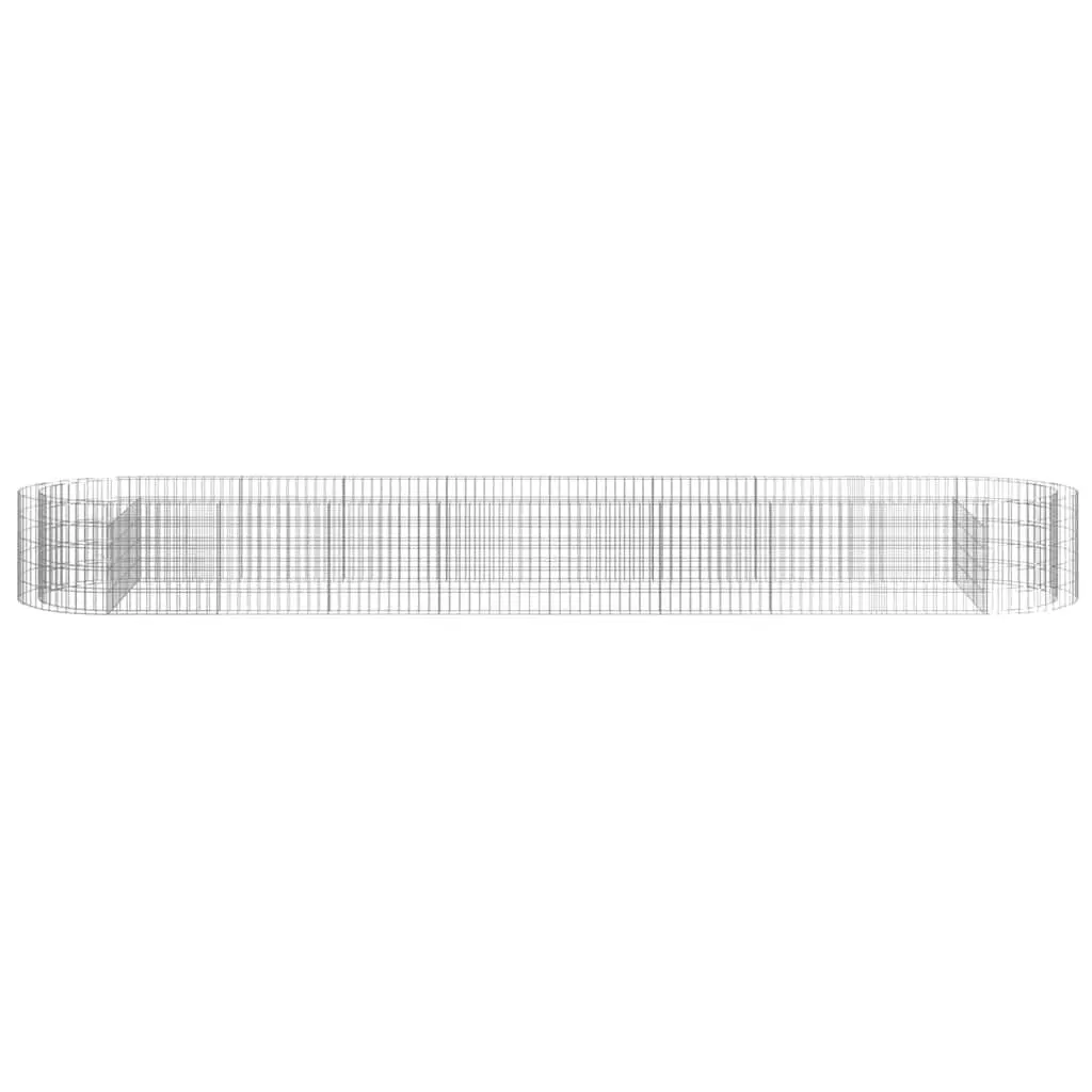 Gabion Raised Bed Silver Galvanised Iron Garden Planter Weather Resistant 500 x 100 x 50 cm