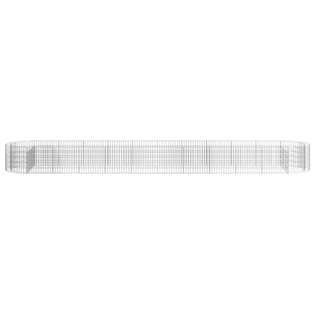 Gabion Raised Bed Silver 600x100x50cm Weather Resistant Galvanised Iron Garden Planter