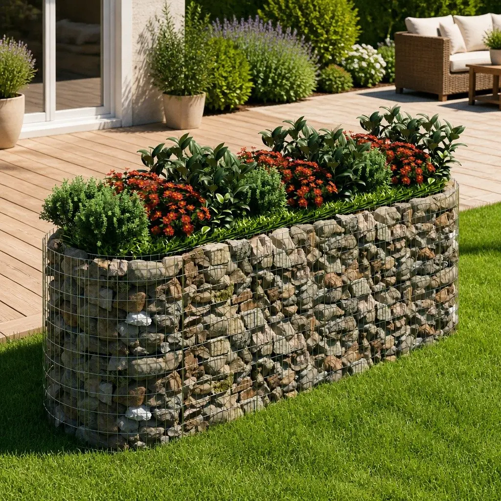 Gabion Raised Garden Bed Planter Silver 300x100x100cm Rustproof Weather-resistant Galvanised Iron