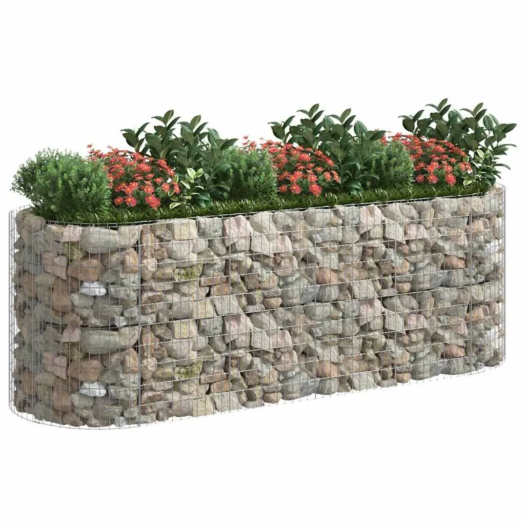 Gabion Raised Garden Bed Planter Silver 300x100x100cm Rustproof Weather-resistant Galvanised Iron