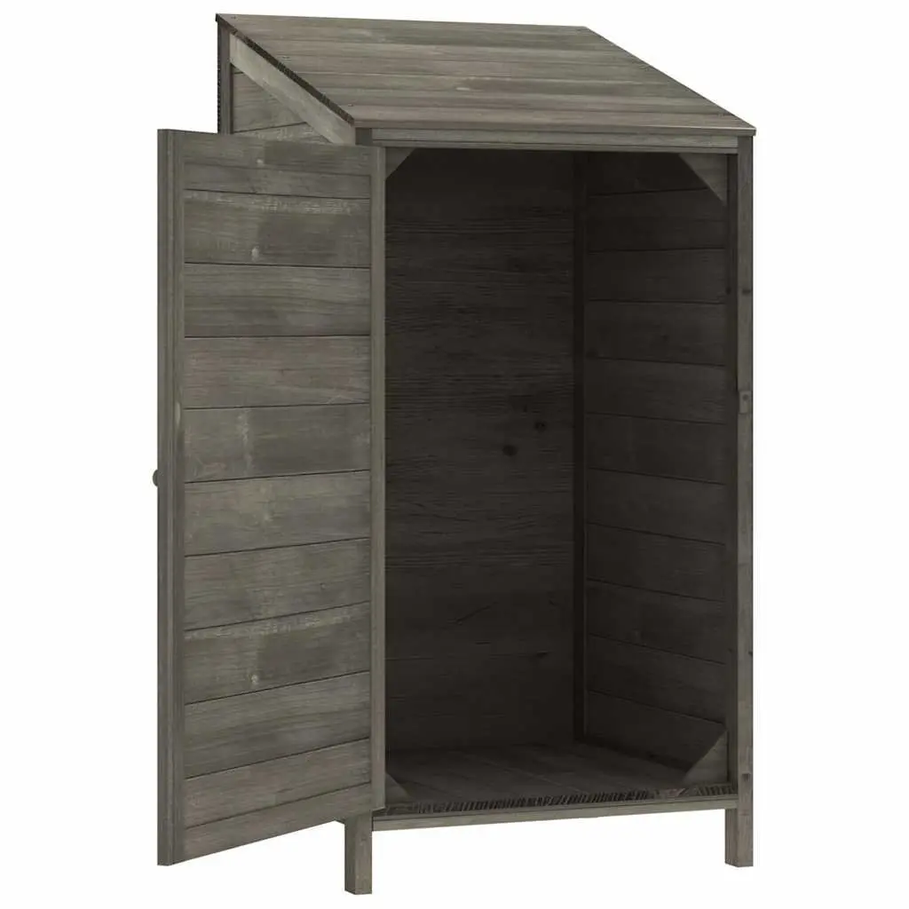 Garden Shed Outdoor Storage Anthracite Solid Fir Wood Tool House 55x52x112cm