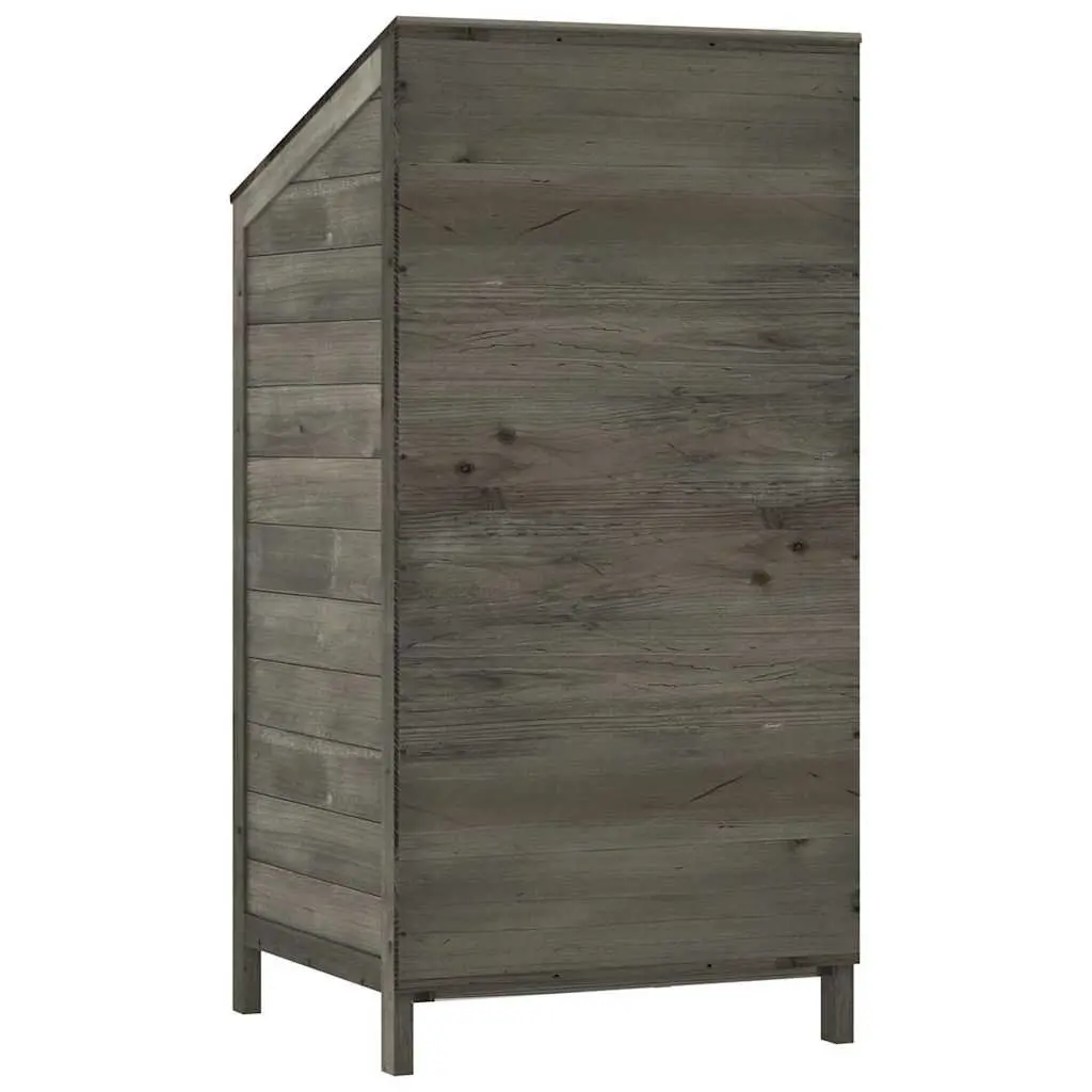 Garden Shed Outdoor Storage Anthracite Solid Fir Wood Tool House 55x52x112cm