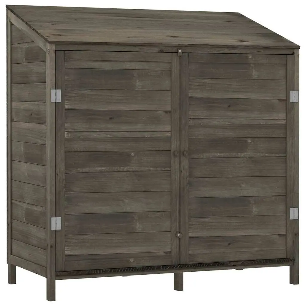 Garden Shed Anthracite Solid Wood Fir Outdoor Storage Sturdy Frame