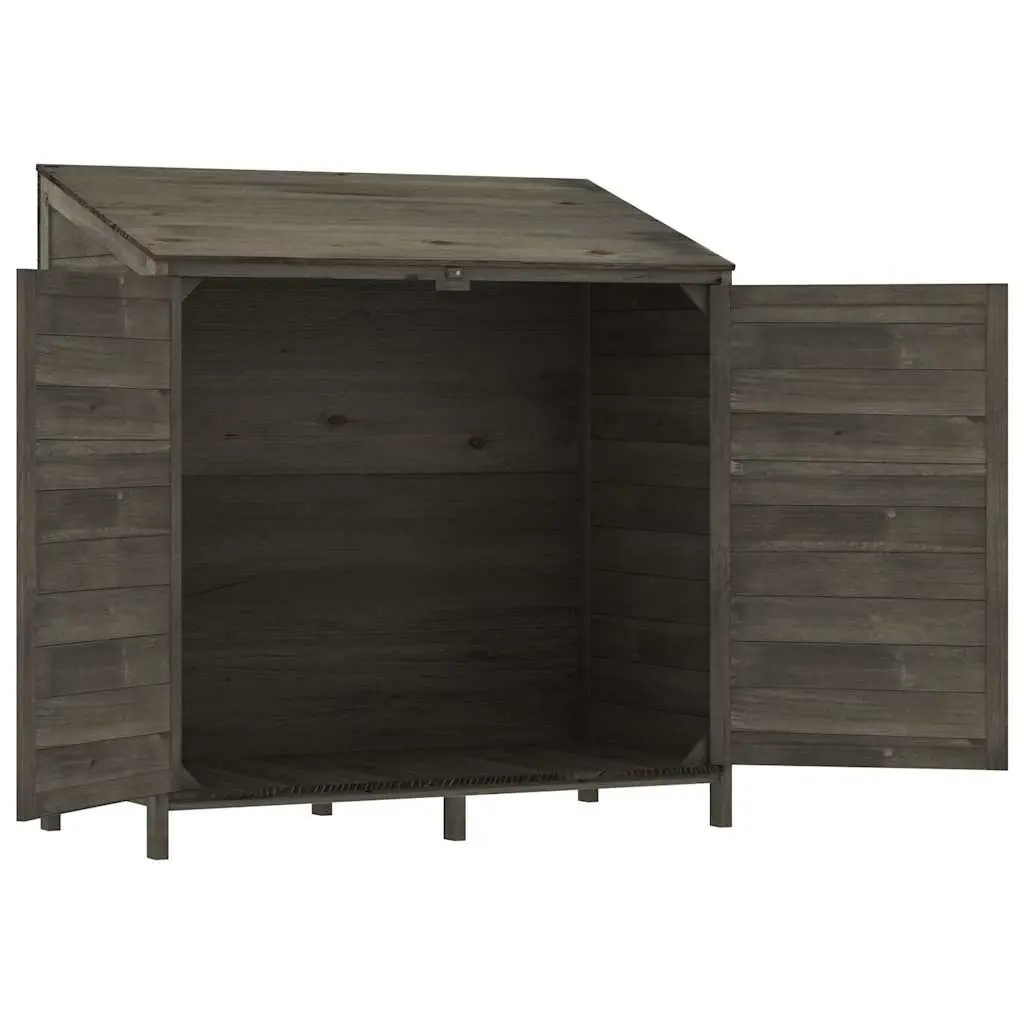 Garden Shed Anthracite Solid Wood Fir Outdoor Storage Sturdy Frame