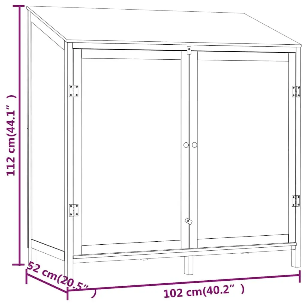 Garden Shed Anthracite Solid Wood Fir Outdoor Storage Sturdy Frame