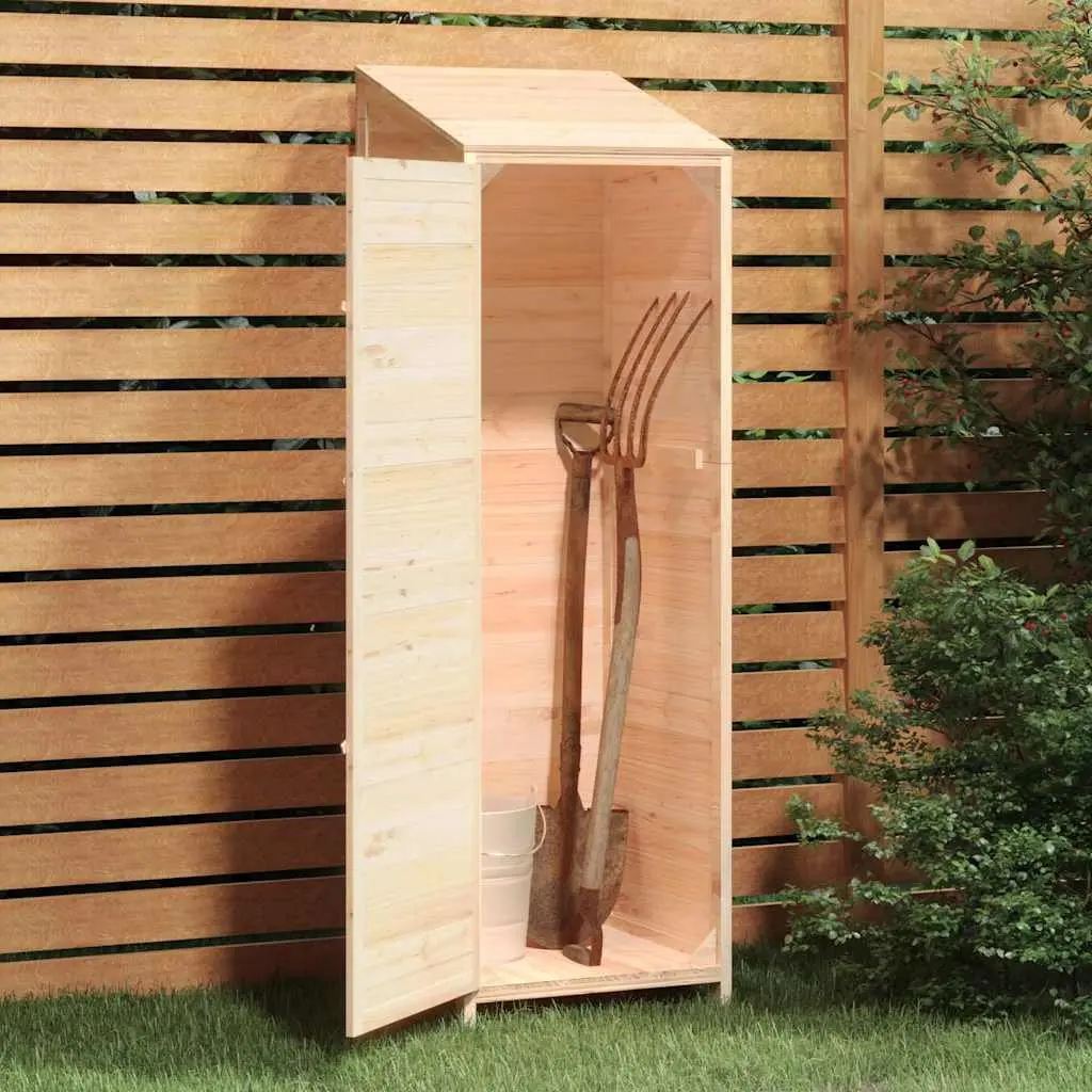 Garden Shed Brown 55x52x174.5cm Solid Wood Fir Outdoor Storage