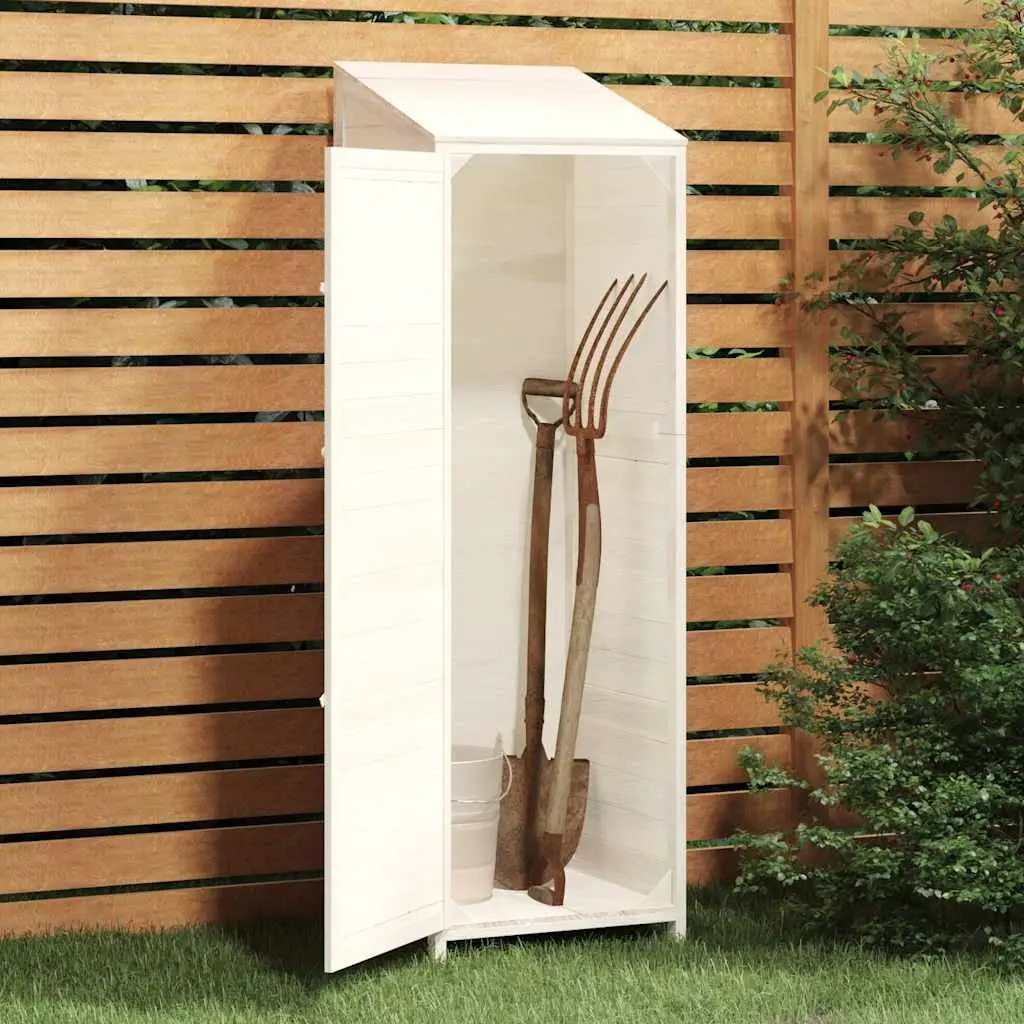 Wooden Garden Shed White Outdoor Storage Tool Equipment House Backyard 55x52x1745cm