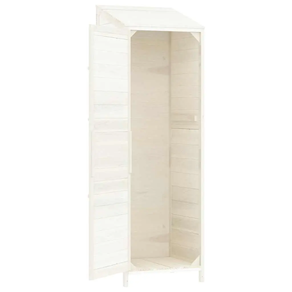 Wooden Garden Shed White Outdoor Storage Tool Equipment House Backyard 55x52x1745cm