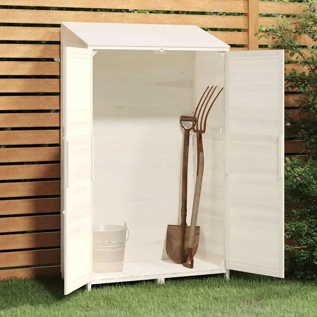 Garden Shed White 102x52x174.5 cm Outdoor Storage Structure Solid Wood Fir