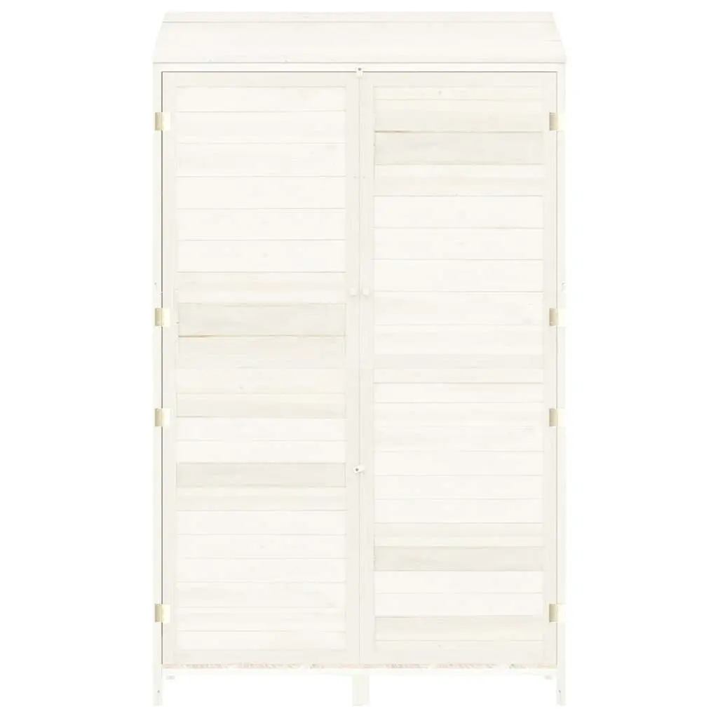 Garden Shed White 102x52x174.5 cm Outdoor Storage Structure Solid Wood Fir