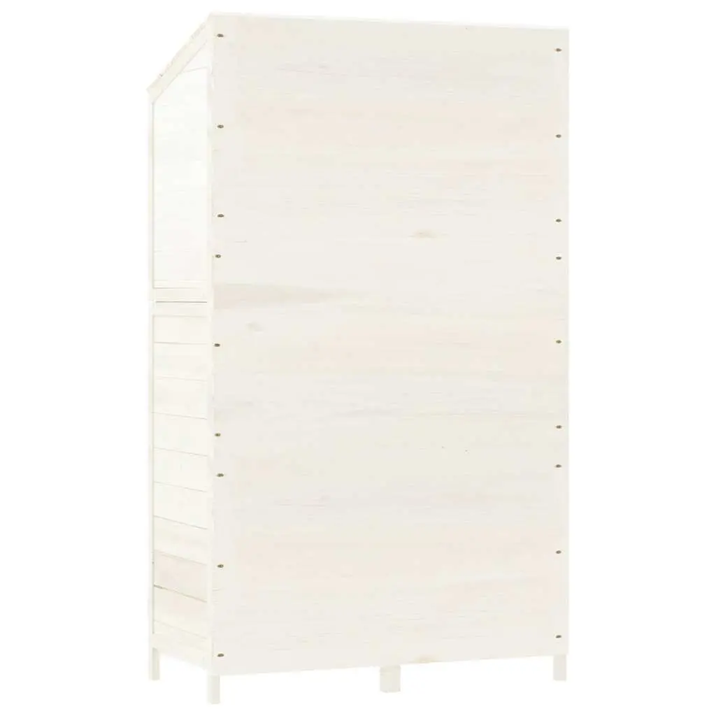 Garden Shed White 102x52x174.5 cm Outdoor Storage Structure Solid Wood Fir