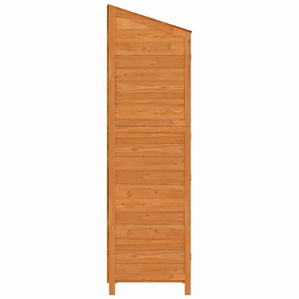 Garden Shed Brown 102x52x174.5cm Solid Fir Wood Outdoor Storage Structure