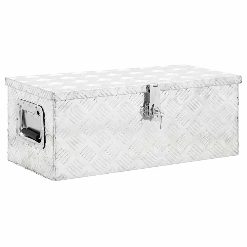 Aluminium Storage Box Silver 70x31x27cm Lockable Portable Case