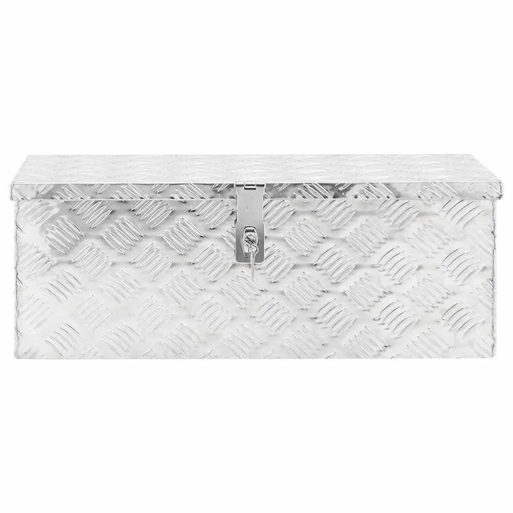 Aluminium Storage Box Silver 70x31x27cm Lockable Portable Case