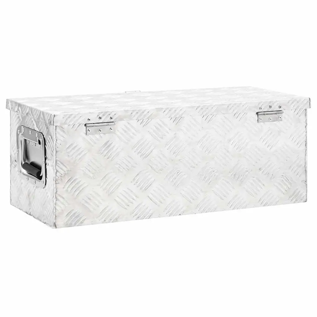 Aluminium Storage Box Silver 70x31x27cm Lockable Portable Case