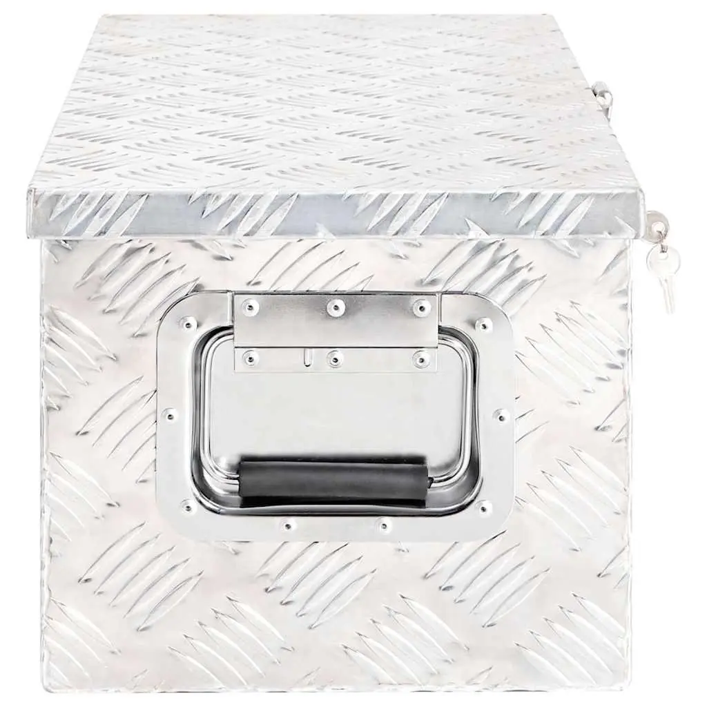 Aluminium Storage Box Silver 70x31x27cm Lockable Portable Case